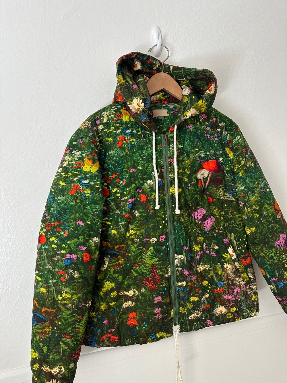 Mother Double Draw Zip Hoodie Jacket In Sleeping In The Garden Small - Picture 3 of 8